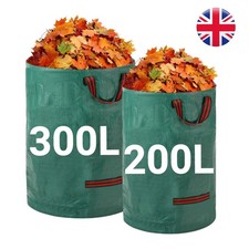 2x Garden Waste Bags Heavy Duty Large Refuse Sacks Rubbish Bag Handle- 200L+300L