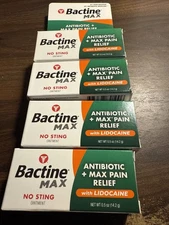 Lot of 4 Bactine Max No Sting Ointment 0.5oz Antibiotic + Max Pain Relief 07/26