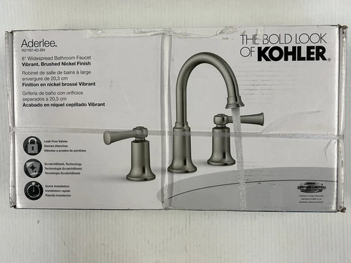 New! Kohler Aderlee Widespread Bath Faucet 8" Brushed Nickel Widespread Faucet 