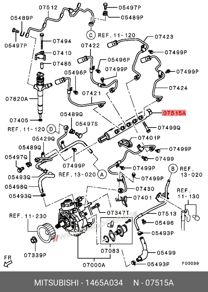 OEM Common Fuel Rail Sensor Switch 2005-2015 Mitsubishi L200 1465A034A OEM - Image 4 of 4