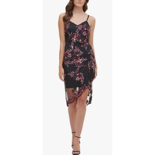 NEW Guess Black Floral Lace Dress Size 0 Sleeveless Chiffon Overlay Whimsigoth