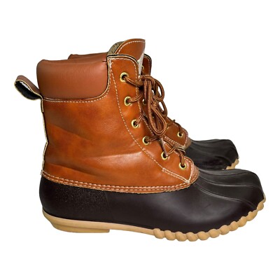 OUTWOODS Womens Rain Duck Boots Sherpa Lining Brown Size 6 Waterproof Outdoors | eBay UK