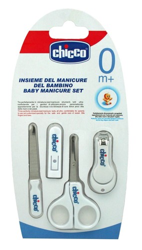 Chicco Baby Maniküre Set Auswahl weiß rosa oder blau Aktenschere & Clipper GESCHENK - Bild 4 von 8