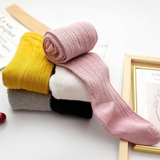 Kids Children Pantyhose Tights Stockings Twist Knit Pants Bottoms Solid Warm