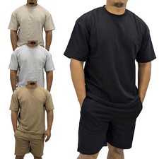 Pull & Bear Mens T Shirt Shorts Set Holiday Summer Casual Co-Ord Outfit S-XXL