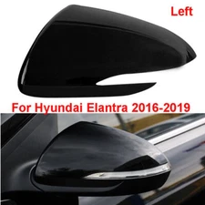 Black Left Rearview Door Mirror Cover Shell Cap For Hyundai Elantra 2016-2019