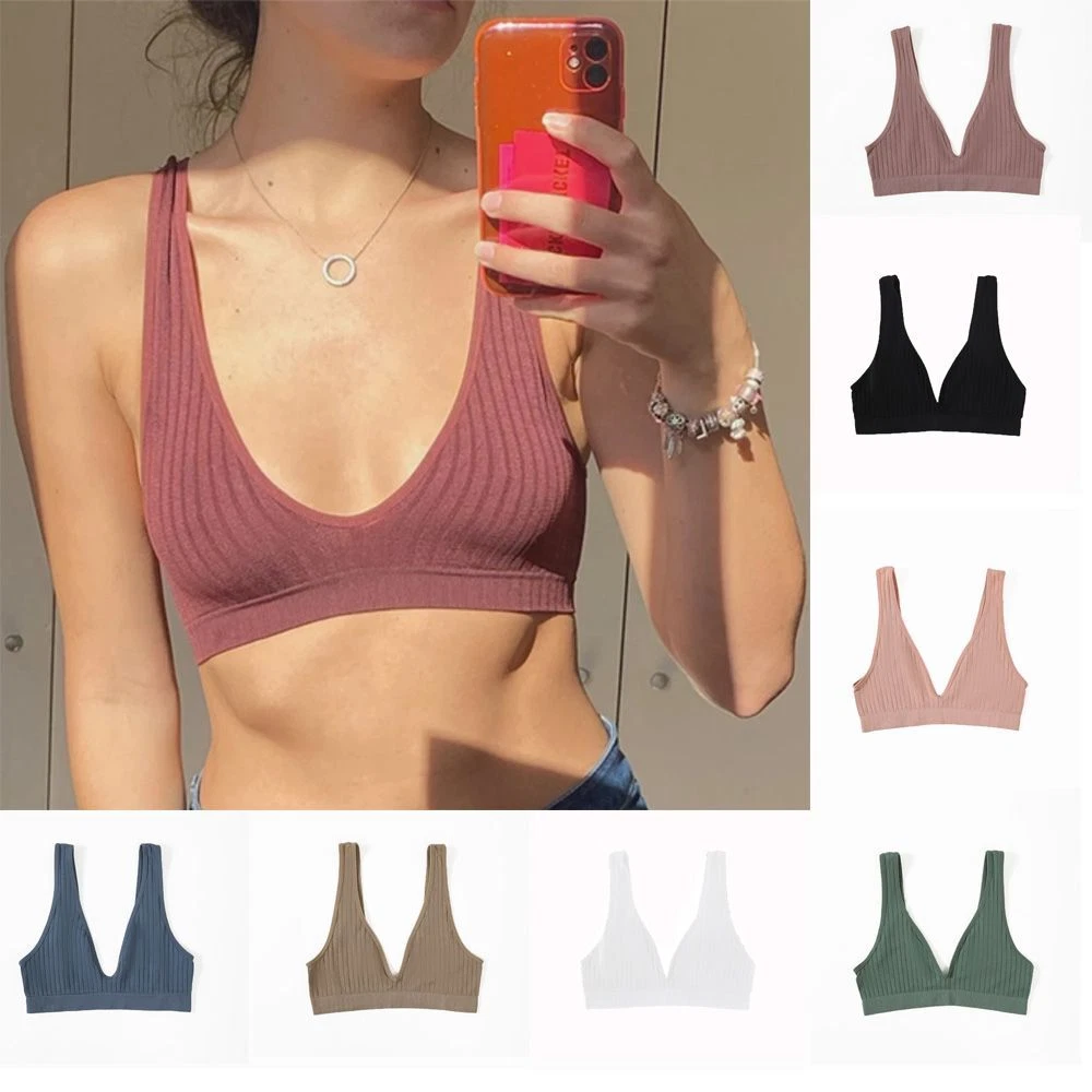 Breathable Wire Free Beautiful Back Seamless Bra Sleeping Bralette