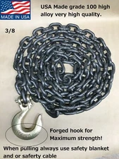 AUTO BODY FRAME MACHINE RACK CHAIN 11 FEET LONG SLIP HOOK HEAVY DUTY USA Chain