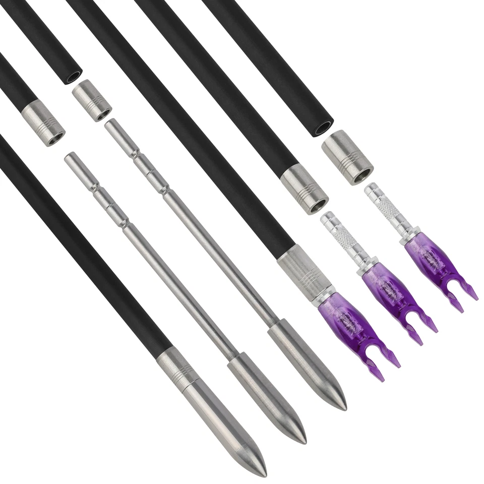 12X Carbon Aluminum Arrows 0.001" SP350-1000 Insert Nock ID3.2mm PANDARUS - Image 4 of 4