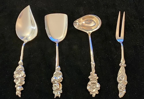 Harlequin by Reed & Barton Sterling Silver Serving Lot Of 4