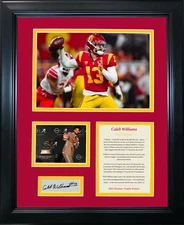 Framed Caleb Williams Heisman Trophy Facsimile Engraved Auto USC 12"x15" Photo