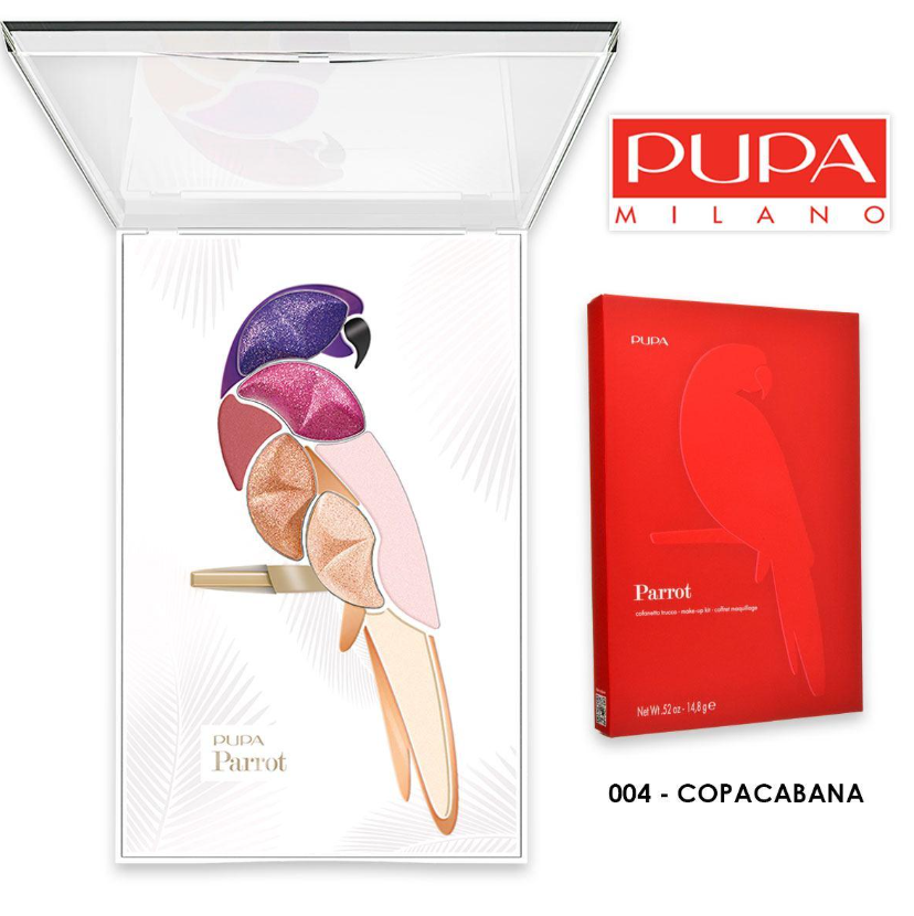 pupa trousse parrot n 004 make-up colori vivaci effetto satinato o metallico