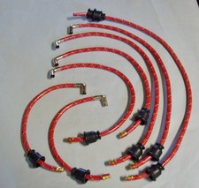1929-34 Chevrolet Red W Black Yellow Tr. Lacquered Cloth Spark Plug Wire Set 1929-34 Chevrolet Red W Black Yellow Tr. Lacquered Cloth Spark Plug Wire Set