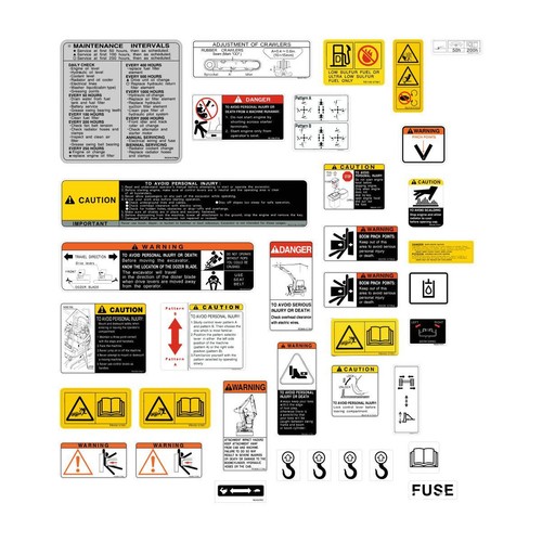 Kubota U17 Decals Stickers U17-3 Decals, Repro Mini Excavator Sticker kit - Picture 3 of 6