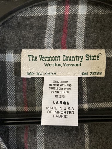 The Vermont Country Store Mens Pajama set PJ shirt and pants Warm Cotton 3X - Picture 10 of 12