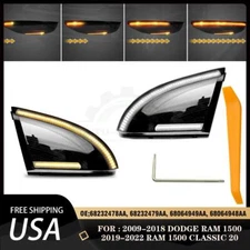SMOKED Dual Color LED Side Mirror Puddle Light Signal Lamp Fits 09-22 Dodge RAM