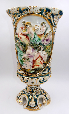 ANTIQUE 19TH CENTURY ITALIAN WOMEN THEMED CAPODIMONTE PORCELAIN