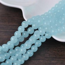 4mm 6mm 8mm 10mm Sea-blue Stone Round Natural Gemstone Loose Spacer Craft Beads
