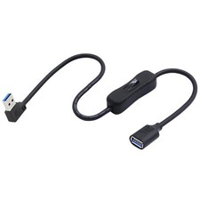 90 Degree USB 3.0 Switch Extension Cable USB Male to Female Cord with On/Off ...