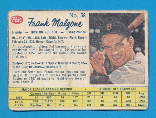 1962 Frank Malzone [Hand Cut] #58