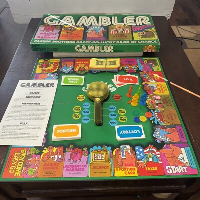 Vtg 1977 GAMBLER Board Game - COMPLETE - Parker Brothers Game of Chance