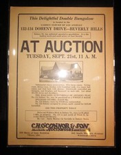 1930 Beverly Hills Real Estate Auction Flyer Letter Sign Vintage Doheny Dickason