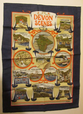 Clive Mayor Devon Scenes Cotton Tea Towel