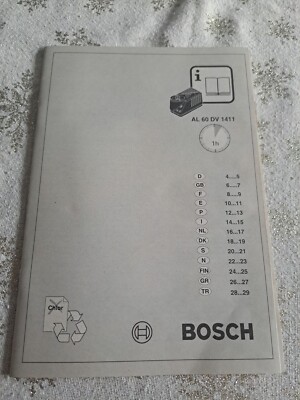 BOSCH AL 60 DV 1411 Bedienungsanleitung Gebrauchsanweisung von Ladegerät