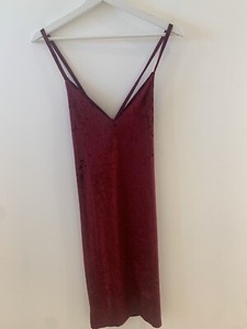 red velvet strappy dress
