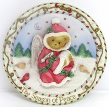 CHERISHED TEDDIES THE SEASON OF PEACE RETIRED DATED 1996 ANGEL CHRISTMAS PLATE