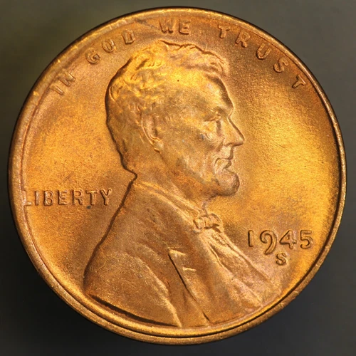 1945 S LINCOLN CENT BU FRESH FROM ORIGINAL ROLL-LOT 4137
