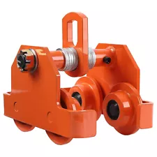 4400 lbs/2 Ton Load Push Beam Trolley Manual Trolley 3.5"-8" Adjustable Orange
