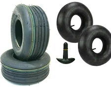 Two 13X5.00-6 13/500-6 Smooth Rib 4 Ply  Lawn Mower Garden Tractor Tires W Tubes