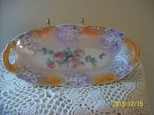 Celebrate Registered Porcelain China Celery Double Handled Celery Bowl Rose Bud
