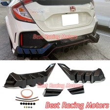 For 2017-2021 Honda Civic Type-R FK8 MU Style Rear Bumper Lip Aprons (ABS)