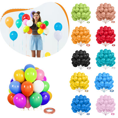 Einfache 10'' Latexballons mit Kräuselband Schnur für Geburtstag & Hochzeit Deko