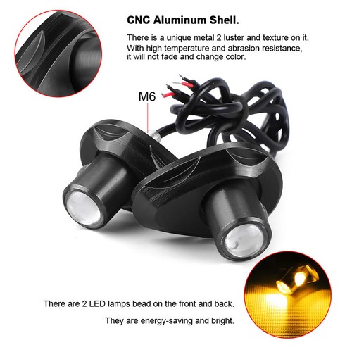4X Mini Motorcycle Indicators Amber LED Turn Signal Light Blinker Universal Lamp - Picture 6 of 13
