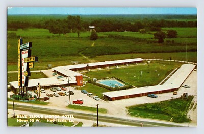 Postcard Louisiana New Iberia LA Beau Sejour Motor Hotel Aerial 1960s Unposted