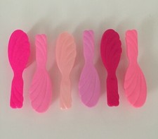 Barbie Doll Vintage Shell Hair Brushes 1990's Mixed Shades of Pink lot of 6