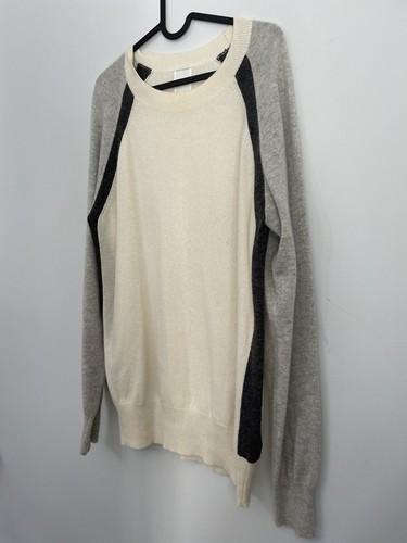 Madeline Thompson 100% cashmere jumper white grey thin knit size M - Picture 2 of 7