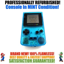 *NEW GLASS SCREEN* Nintendo Game Boy Color GBC Clear Blue System NEW