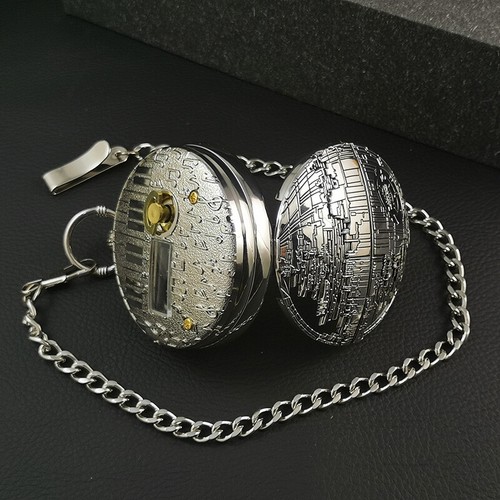 Star Wars Death Star Music Pocket Watch Octagonal Box Retro Mechanical FlipCover - Picture 13 of 20