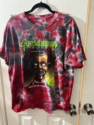 Goosebumps Shirt M Night Of The Living Dummy Tie Dye R. L Stine 90's Horror RARE