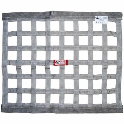 RJS Window Net - SFI 27.1 - 1 in Webbing - 18 x 24 in Rectangle - Gray - Each