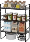 3 Shelf Expandable Cabinet Storage Organizer Rack Heavy Duty Cupboard Stand