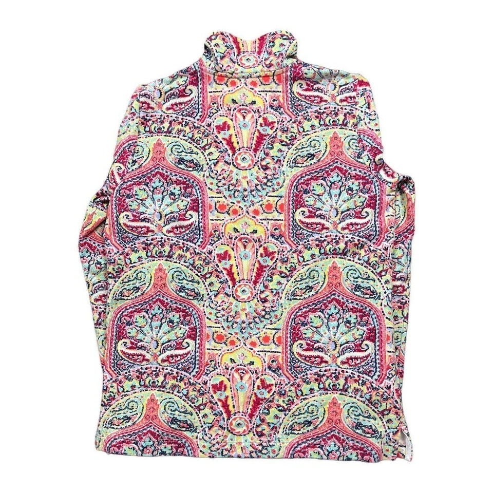 T BY TALBOTS ЖЕНЩИН ПЕЙСЛИ ЧЕТВЕРТЬ МОЛНИИ ПУЛОВЕР ФЛИС - РАЗМЕР МАЛЕНЬКИЙ PETITE - Изображение 4 из 4