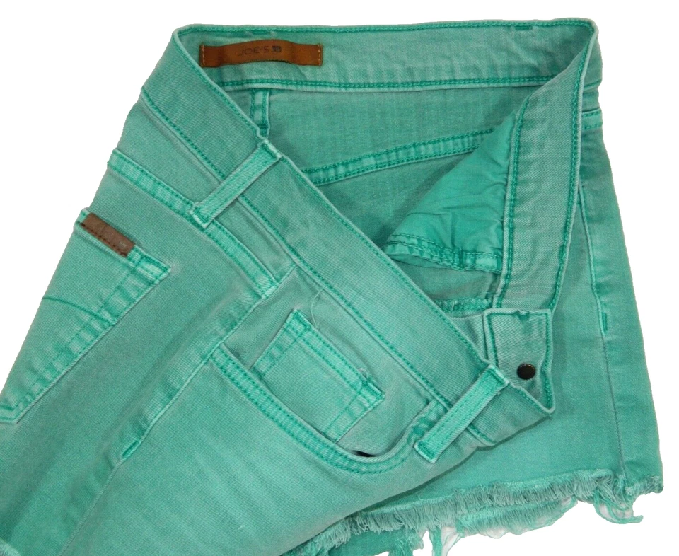 Pantalones Cortos de Jean para Mujer Joe's Hechos en EE. UU. Elásticos Denim Verde Etiqueta 25 Medida Talla 24 Foto 2 de 3
