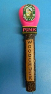 RARE WOODCHUCK HARD CIDER PINK BEER TAP HANDLE FIGURAL BREAST CANCER AWARENESS