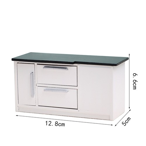 1:12 Scale Dolls House Miniatures Kitchen Island Sink Wooden Furniture Accessory - Picture 17 of 18