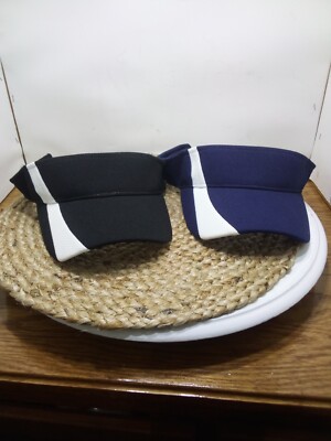 Two Augusta Sports Wear Moisture Management Adult Sun Visors Navy And Black